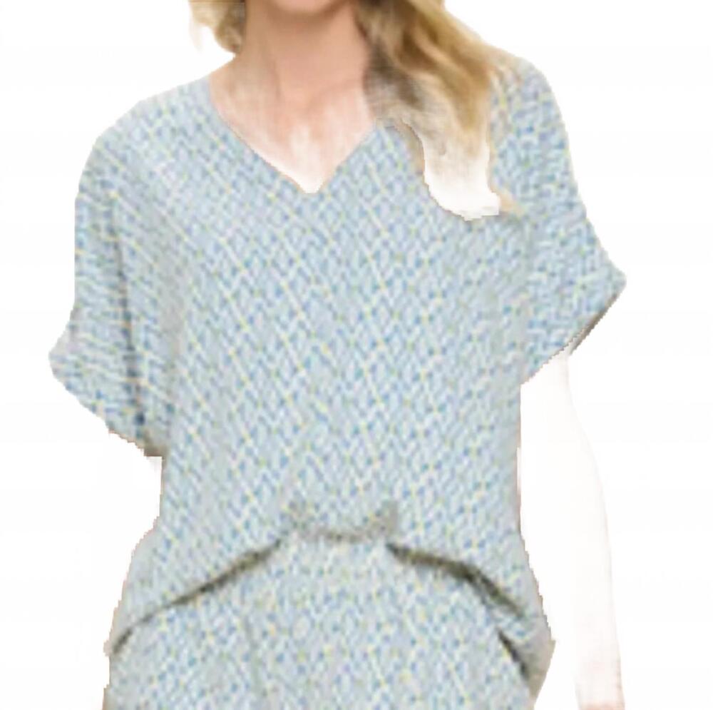 NEW MEET ME IN SANTORINI ikat top in blue